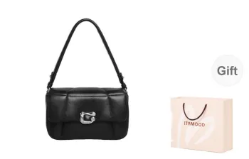 Miao Di Soft Sheepskin Small Square Bag With Wide Strap Shoulder Bag Small Size Women's Truffle Black
