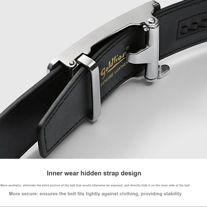 GOLDLION Cow Leather Belts Men's Width 3.5CM-3