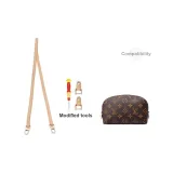 Monogram Makeup Bag 1.1 Vegetable Tanned Leather Shoulder Strap 60cm[Includes 1 Pair of Vegetable Tanned Leather Modified Buckle]