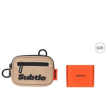 Subtle Nylon Card Holder Small Size Unisex Ink Black/Sand Beige/Deep Sea Green