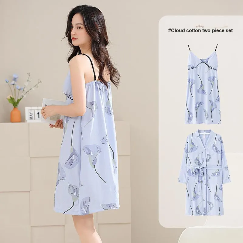 Pretty Lady Pajama Set Women's Blue Gray-3