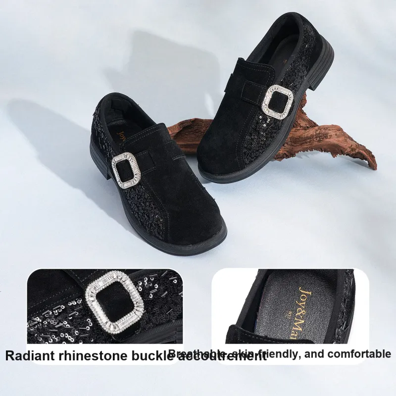 Joy&Mario Loafers Women's Black/Gray/Gold-10