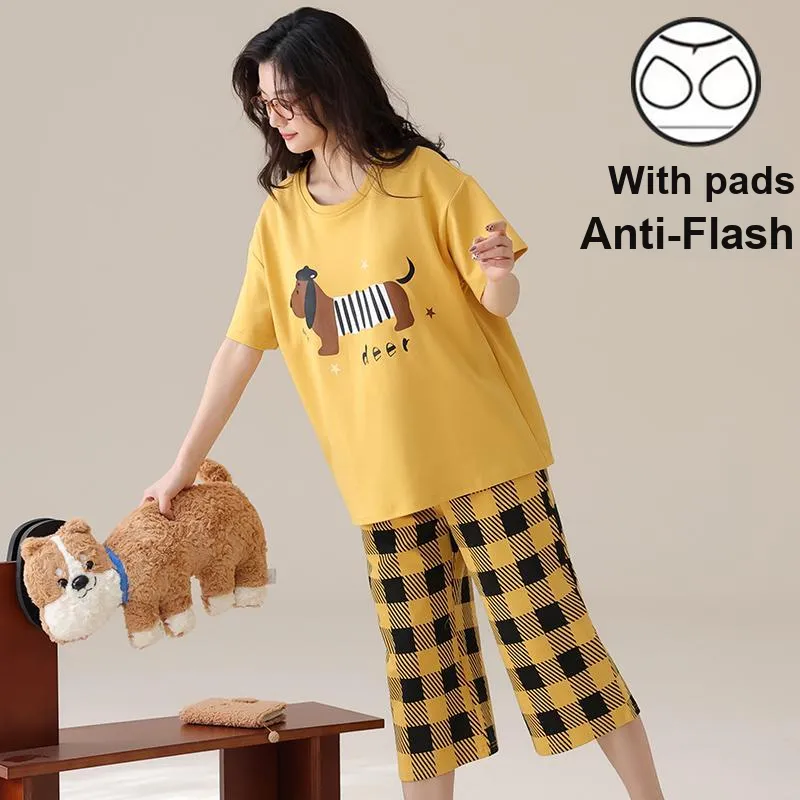 Ta Yan Pajama Set Summer Women's Yellow-3