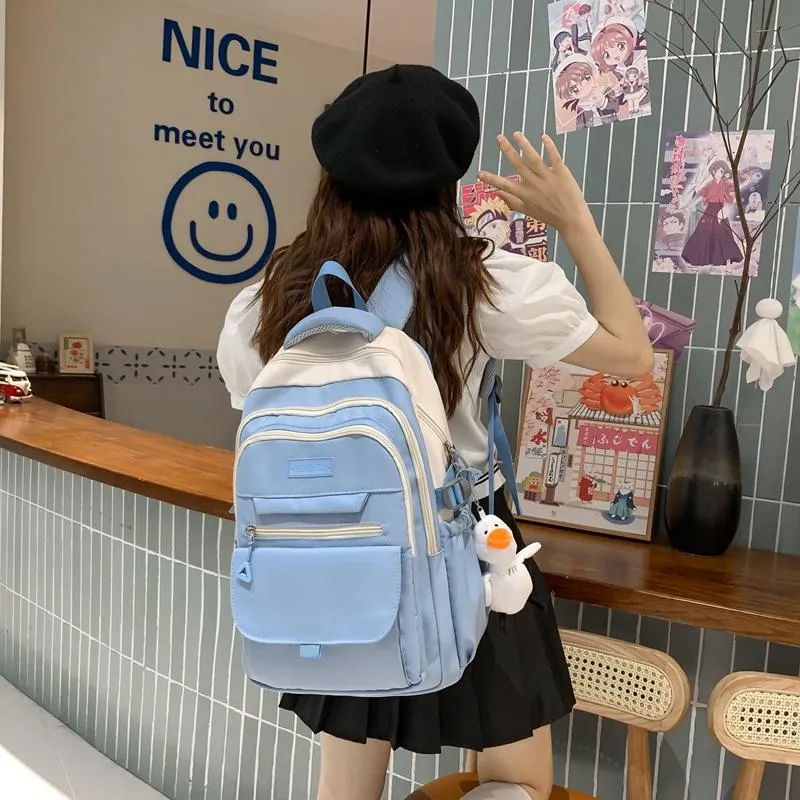 Travel Nylon Backpack Unisex Black/Blue/Purple/Green-13