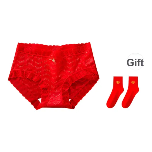 Lanza [2 предмета комплект] Красные трусы 2 шт + Красные носки 2 шт Женские трусы-бикини