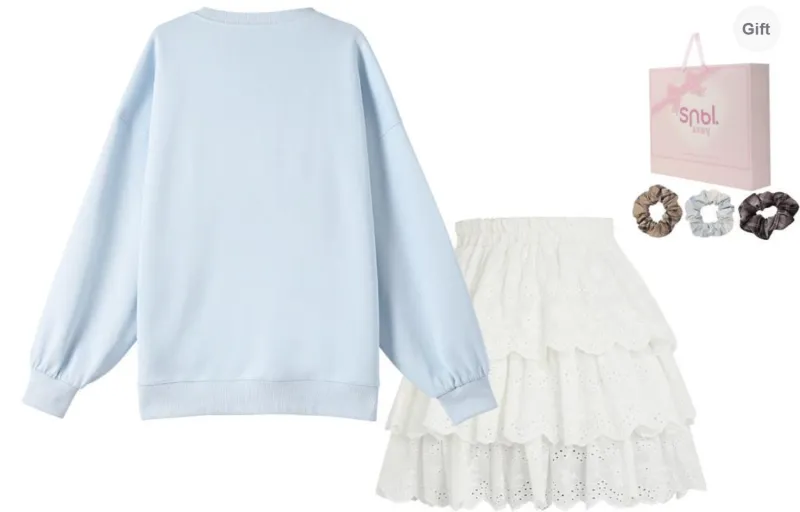 SNBL Skirt Set Women's Sweatshirt+Skirt-1
