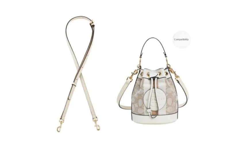 Lan Bao Fan Artificial Leather, Microfiber Bag Accessory, Modified Bag Strap Unisex Ecru-16