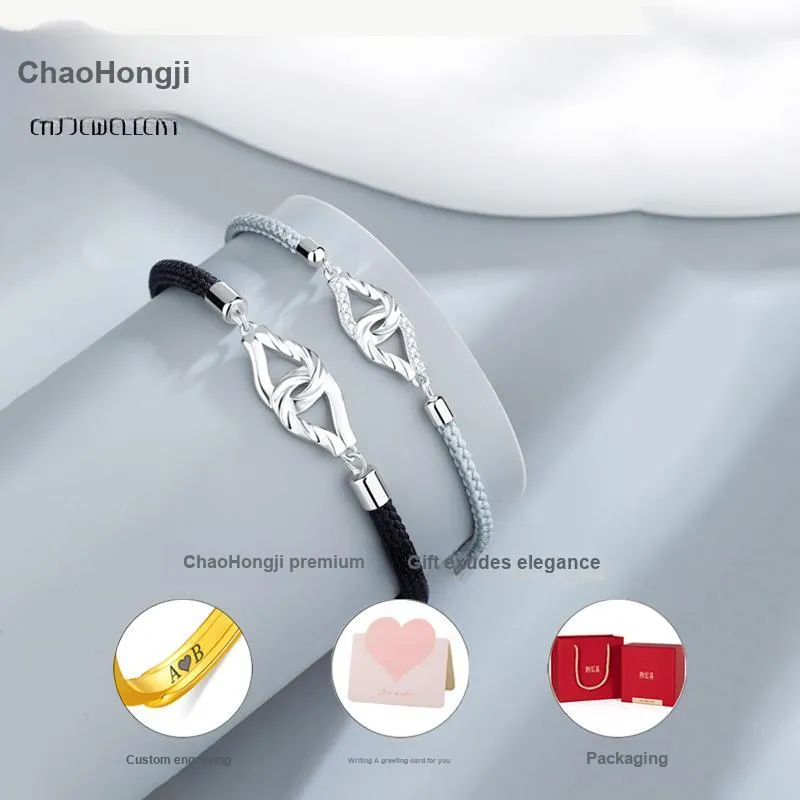 CHAOHONGJI 925 Sterling Silver Bracelets Unisex-6