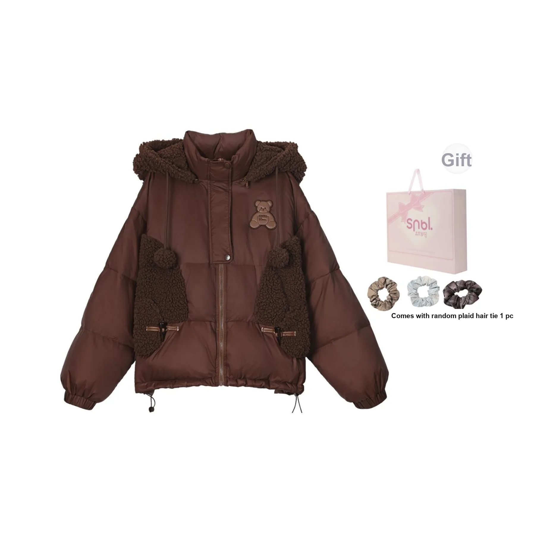 SNBL Пуховик Женский Темно-Коричневый