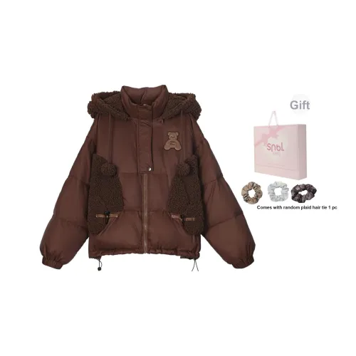 SNBL Пуховик Женский Темно-Коричневый