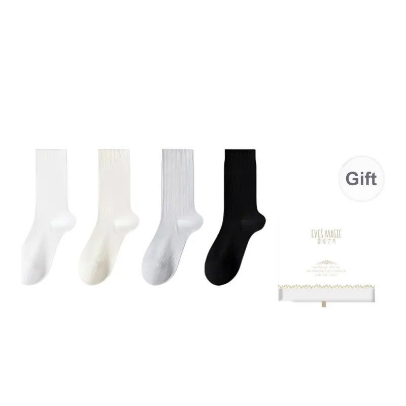XIA.WA.ZHI.XIU Mid Calf Socks Women's Box 4 Pack-18