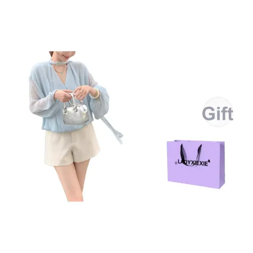 LADYXIEXIE Синий Женская Рубашка