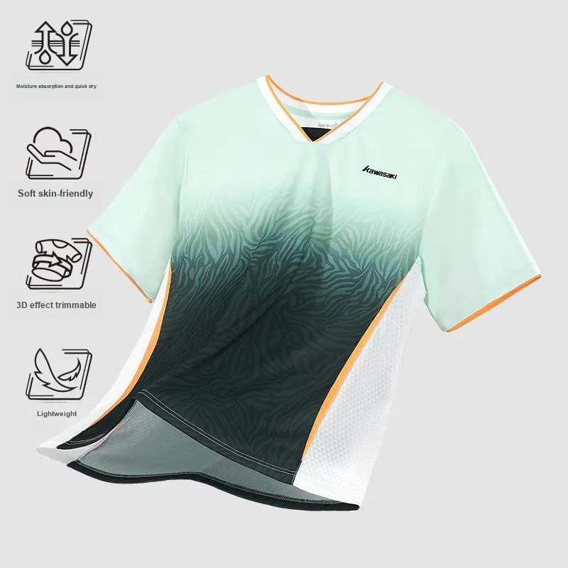 Kawasaki Contest Series Badminton Jersey Unisex Black Green-2