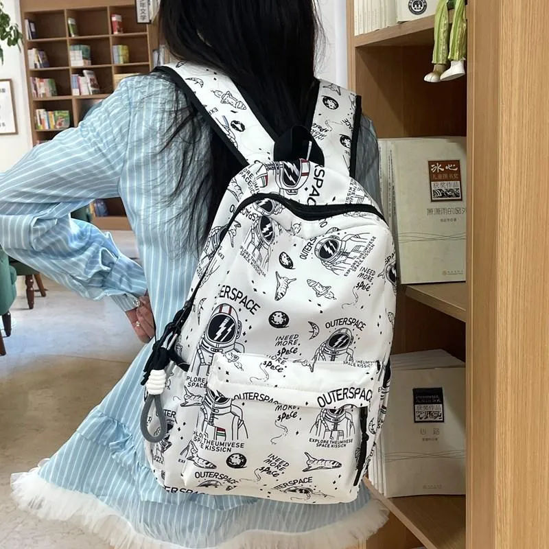 URBAN FOREST Nylon Backpack Regular Unisex White/Black-4