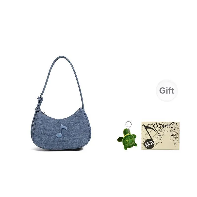 KKA PU, Textile Mixture Crossbody Handbag, Shoulder Bag Women's Silver/Ecru/Black/Blue-7