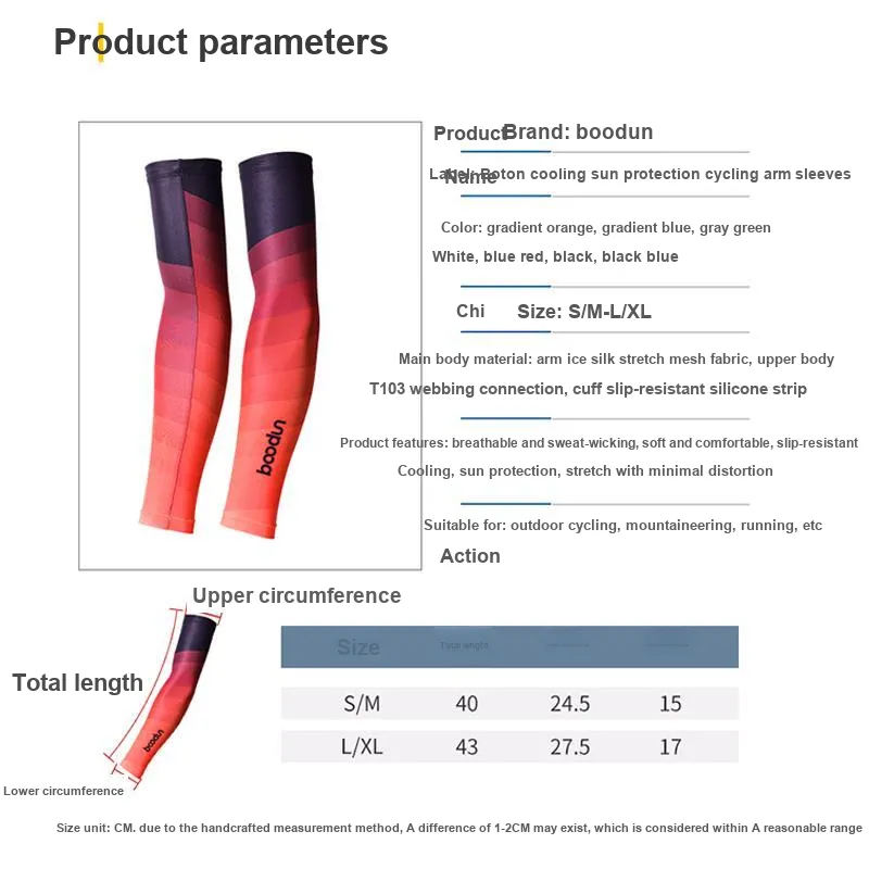 BOODUN Riding Equipment Cycling Arm Sleeves Unisex Webbing, Silicone-4