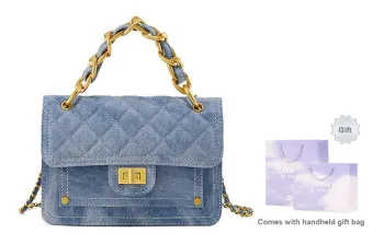 Teenmix Fabric Microfiber Synthetic Leather One Shoulder Handbag Regular Women's Black/Blue