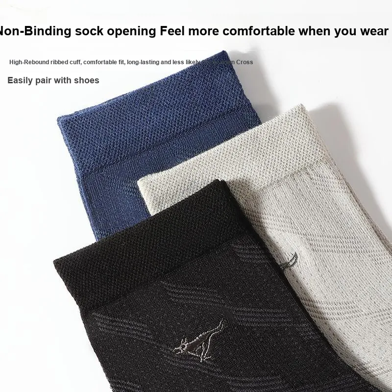 SEPTWOLVES Mid Calf Socks Men's 5 Pack Gift Box Set+Shopping Bag-4