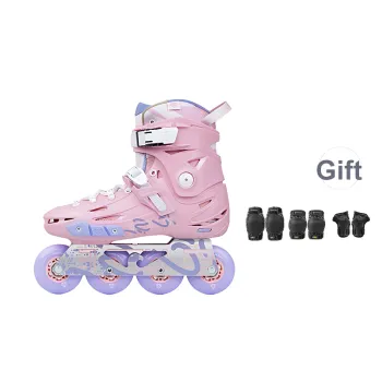 FLYING EAGLE Inline Skates Stylized, Street Riding, Commuting FSK Unisex Shoes+Protective Gear 36 42, Pink Purple