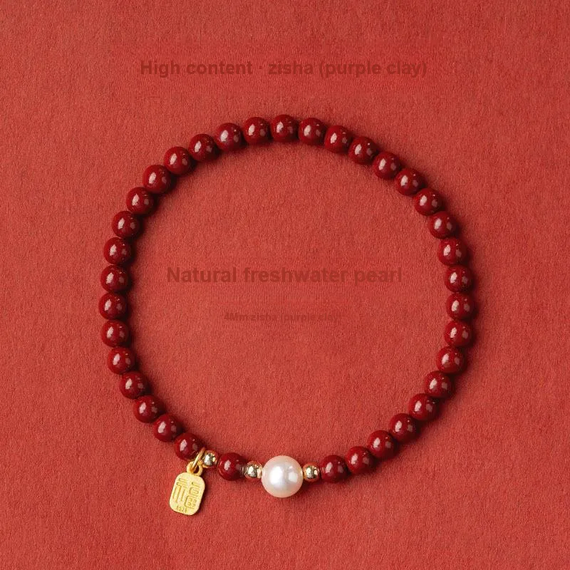 WUMZK Reconstructed Cinnabar Bracelets Unisex-1