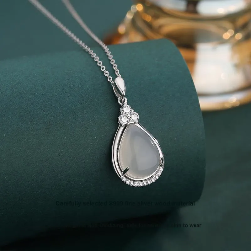 MISS TOOYA Natural Chalcedony Necklaces Women's-2