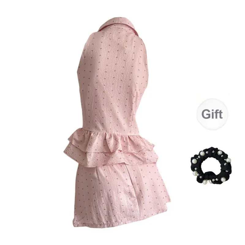 WUSHANSHAN Skirt Set Women's Pink-1