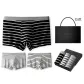 3 Pack (Black Gray Stripes+Ecru Stripes+Linen Gray Stripes) Antibacterial Soft Skin-Friendly
