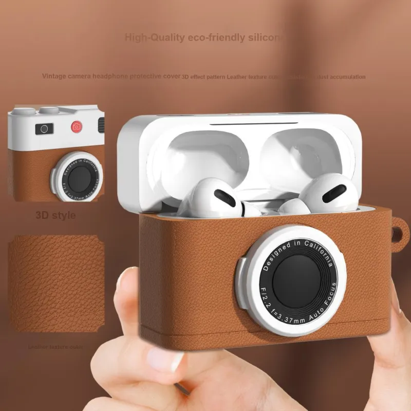 AOMN AirPods 3rd Generation AirPods Pro/Pro 2 Ins Vintage Camera Headphone Case-3
