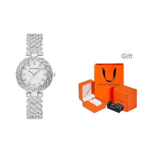 Katie Ermilio Women's Watch Кварцевый механизм Сплав Ремешок 29 мм Серебристый циферблат