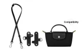 Adjustment Shoulder Strap 94-114cm+Perforated (Black with Silver Buckle)