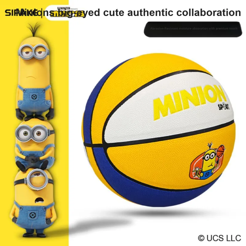 SIPAKESPORT x MINIONS PU Basketball Blue Yellow White Size 7 Ball Match-5