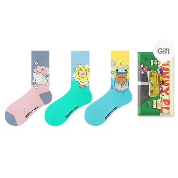PL Mid Calf Socks Unisex 3 Pack Mixed Color