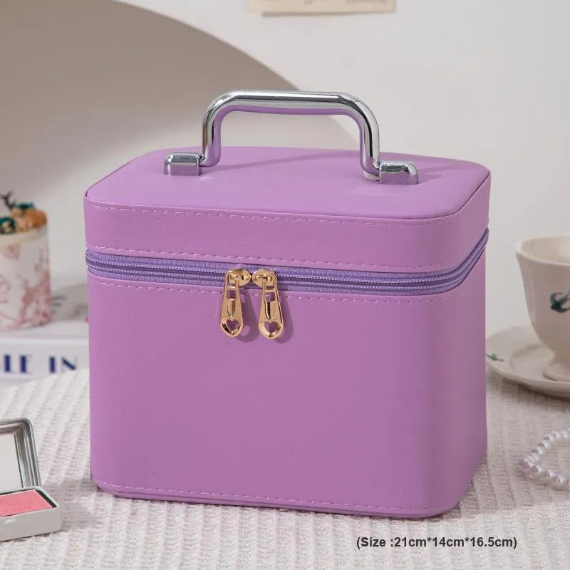 Gentle Welcome Cream Solid Color, Minimalist Style, Large Capacity Makeup Bags-20