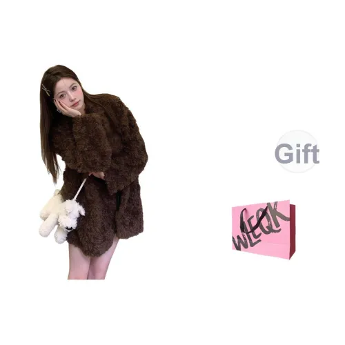 WLEQK Кофейный Коричневый Женские Бархатные Куртки