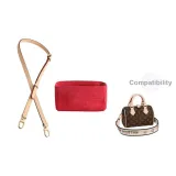 1.8cm-Width 3 Sections Adjustable Vegetable Tanned Leather+Speedy 20 Red Liner (Underarm Adjustable)