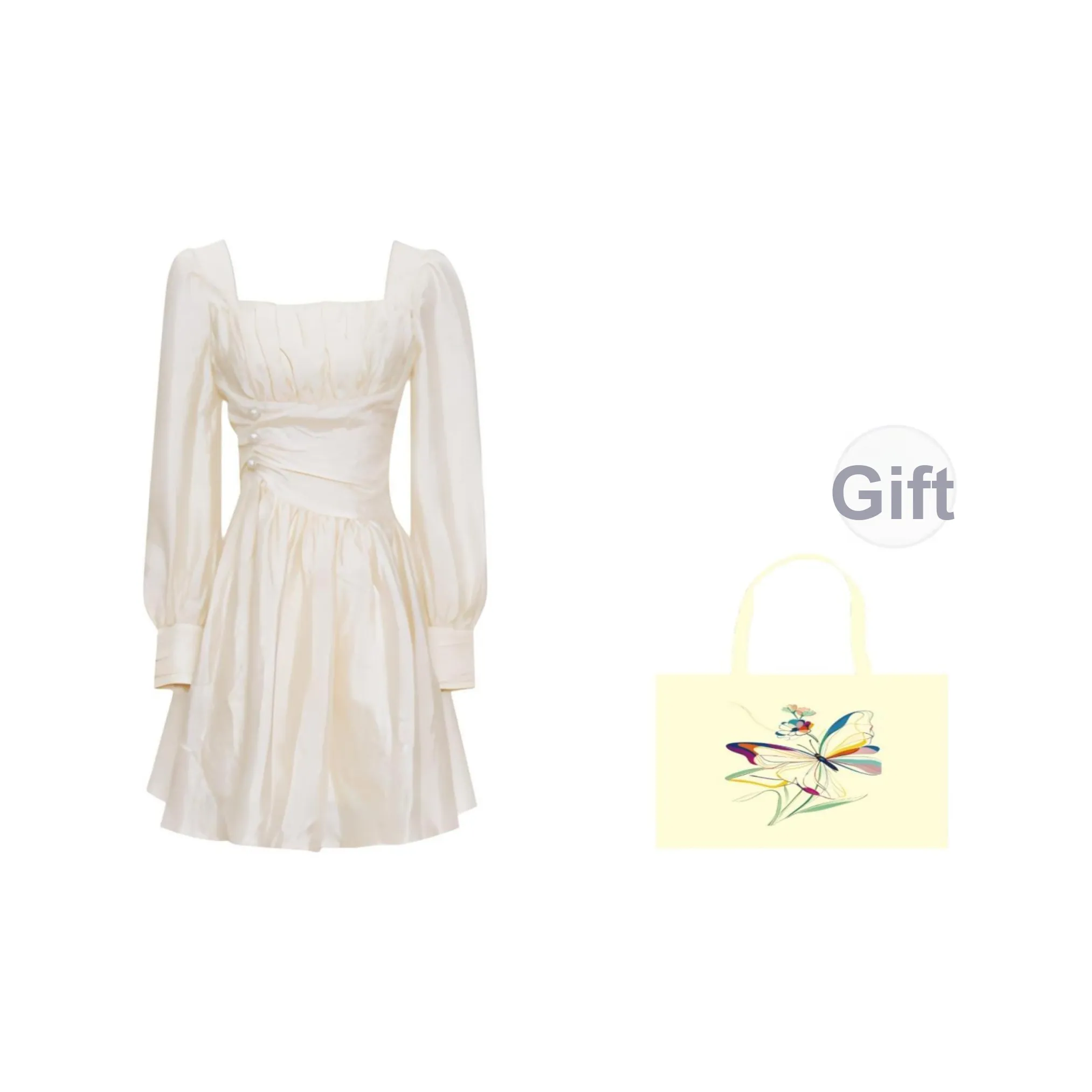Mu Qingqing Long Sleeved Dresses Women's Sparkling Sweet Dream