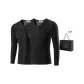 Men's V-Neck Top (Elegant Black+Elegant Black) Fleece-Lined Thermal/Thickened Temperature Locking