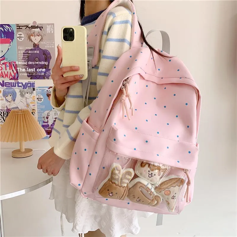BAODIDAISHU Oxford Backpack Regular Women's White/Yellow/Black/Pink/Blue-25