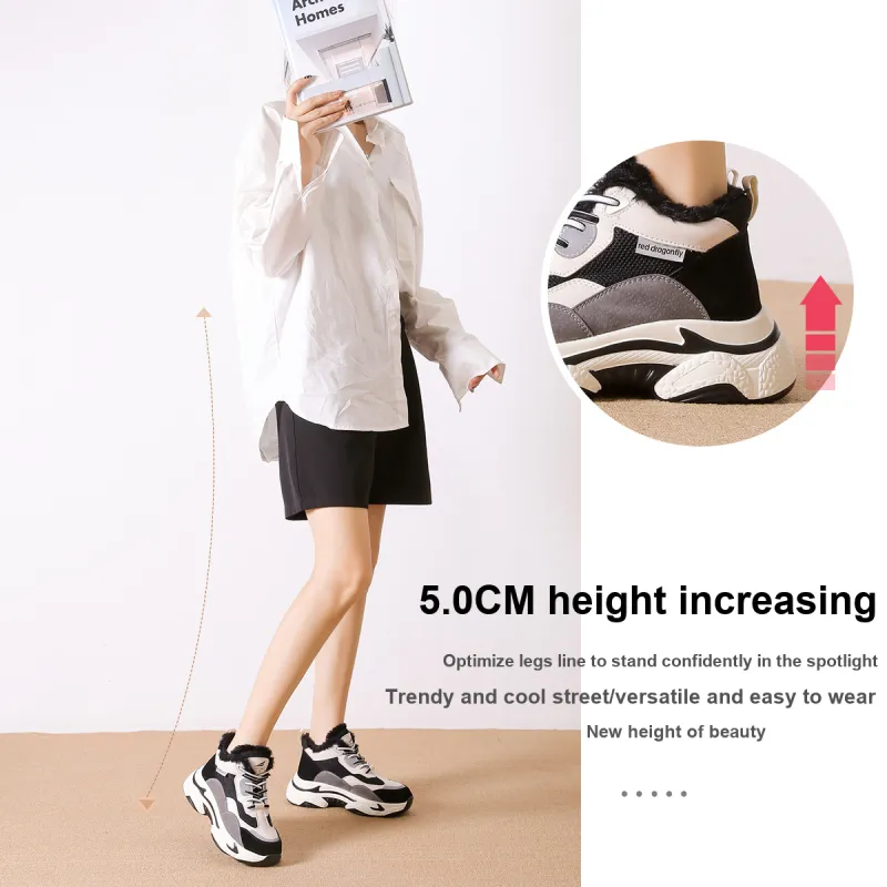 RED DRAGONFLY Thermal High Top Chunky Sneakers 5cm Women's-7