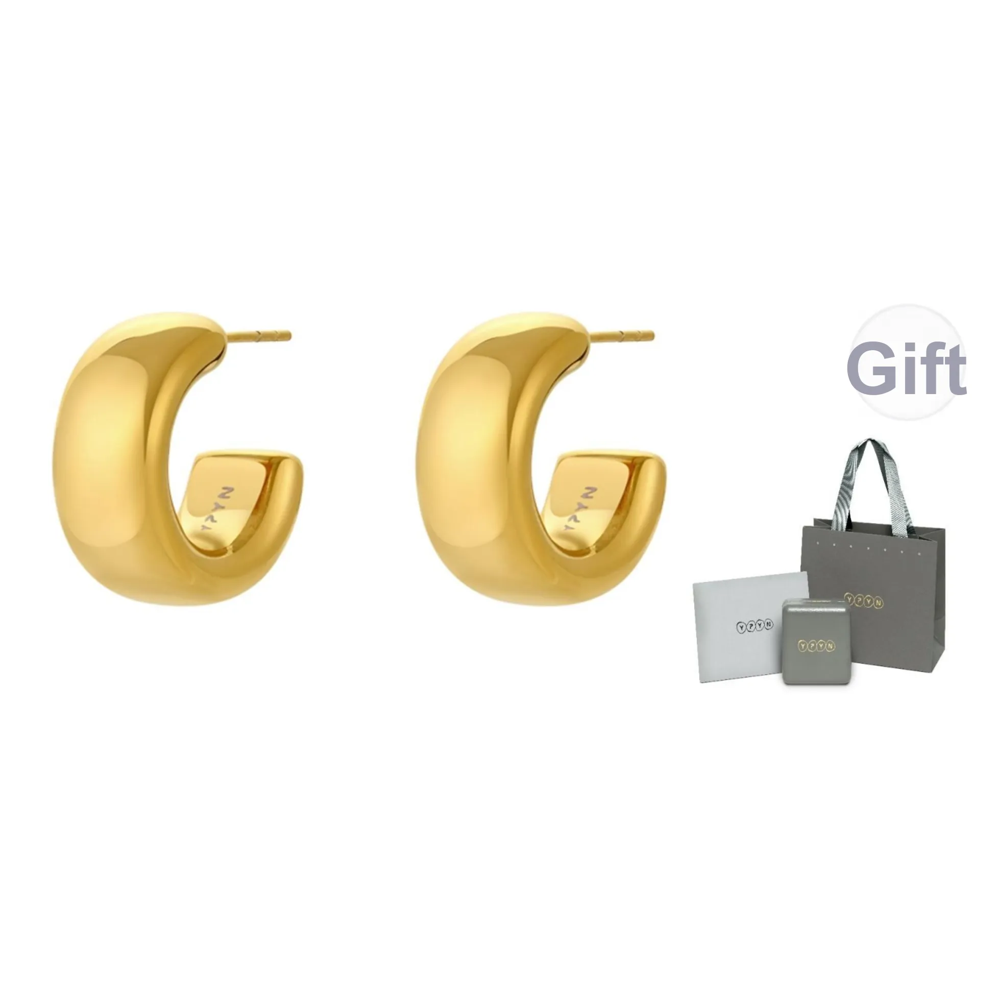 YPYN Титановые и стальные серьги-гвоздики женские золотые