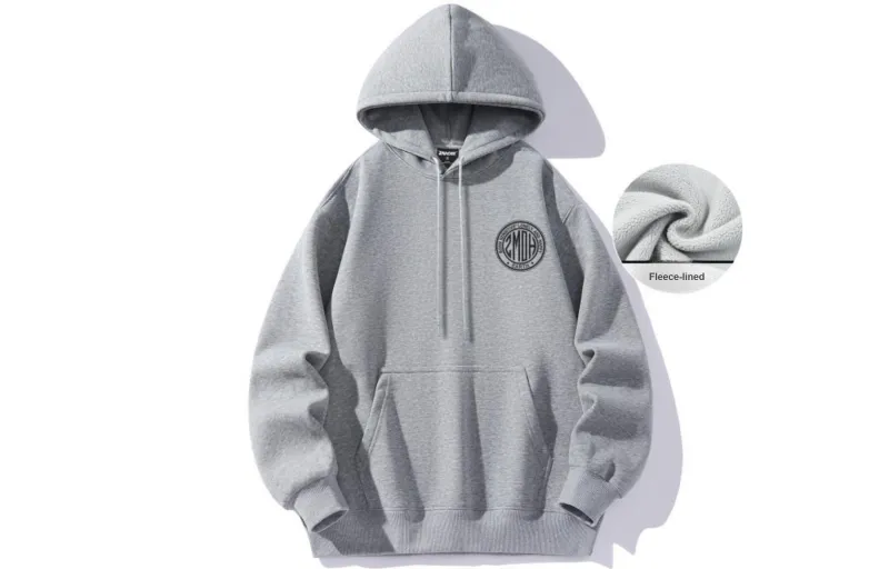 ZMOH Fleece Lined Hoodie Unisex Couple's-5