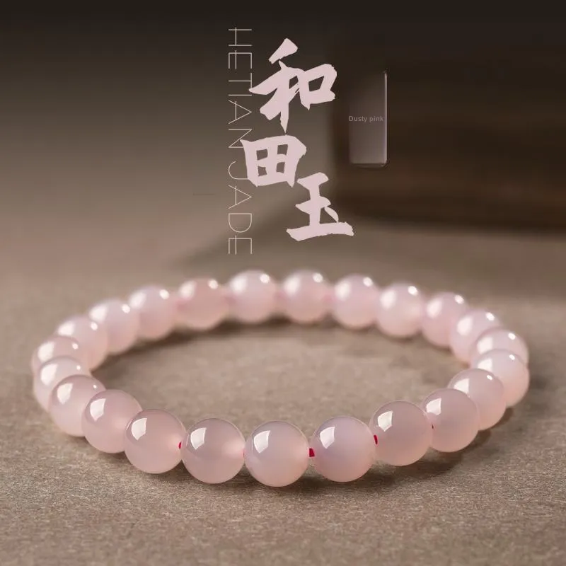 Lingfei Hetian Jade Bracelets Dusty Pink Women's-1