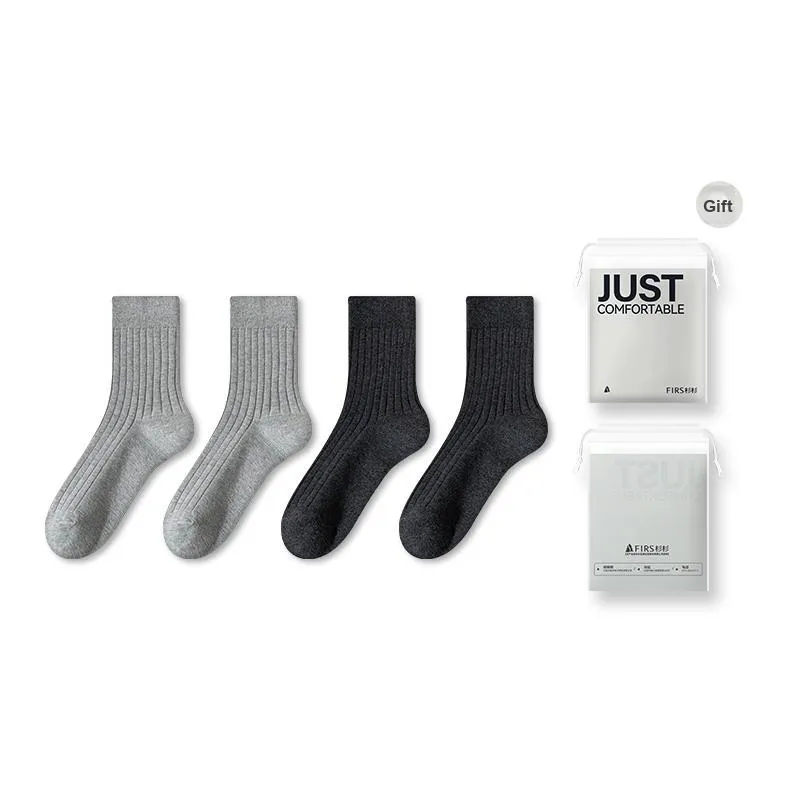 FIRS Mid Calf Socks Men's Shopping Bag 4 Pack-30