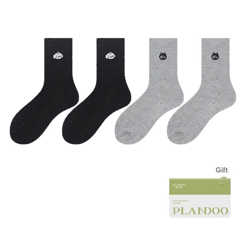 PLANDOO Mid Calf Socks Women's 4 Pack-3