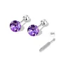 Purple Zircon Stud Earrings[Screw Anti-Slip Upgraded]