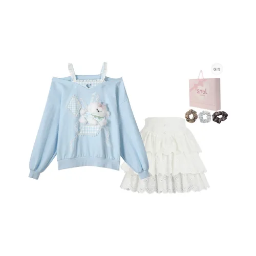 SNBL Комплект с юбкой Женские Синий+Белый