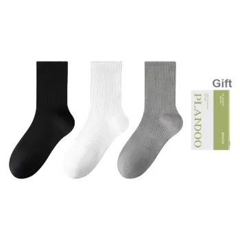 PLANDOO Mid Calf Socks Men's Box Of 3 Pairs