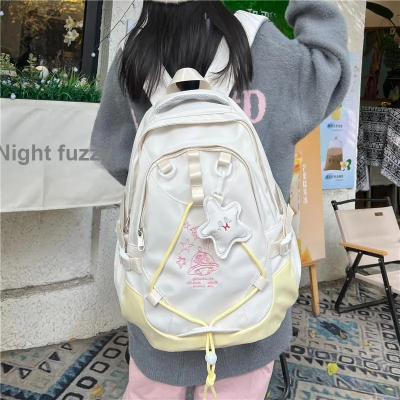 KAMLUI Nylon Fabric Backpack Unisex Multicolor-25