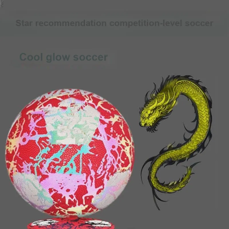 FEIERDUN Size 5 Soccer PU Machine Stitched Soccer Ball Red-2