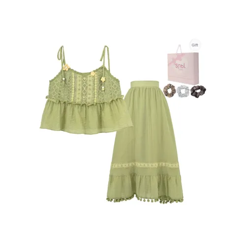 Snbl Зеленый Женские Комплекты с юбкой